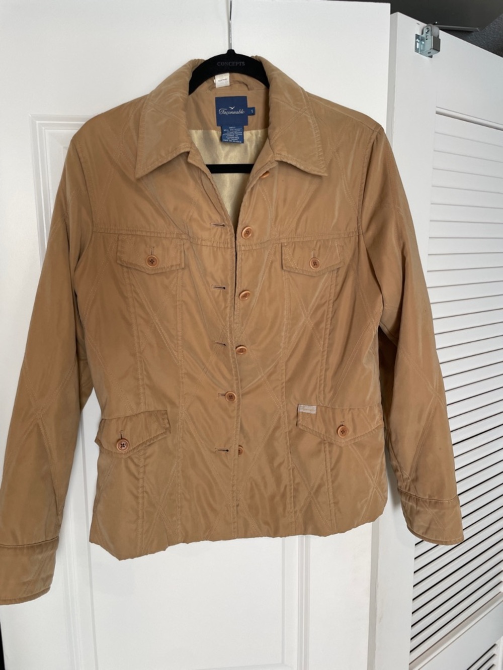 Faconnable Tan Button-Front Utility Jacket